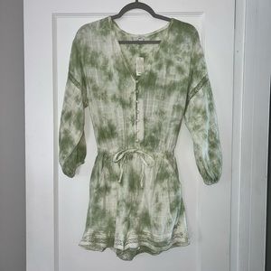 Green Tie Dye Romper NWT